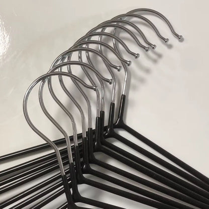 Набір 10шт, Плечики для одягу 40см + силіконове покриття, Чорний / Тремпель для одягу / Вішалка плечики