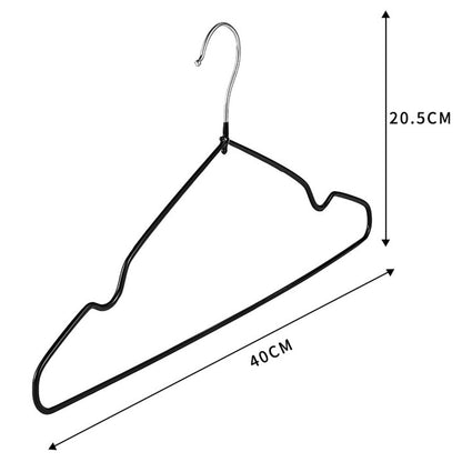 Набір 10шт, Плечики для одягу 40см + силіконове покриття, Чорний / Тремпель для одягу / Вішалка плечики