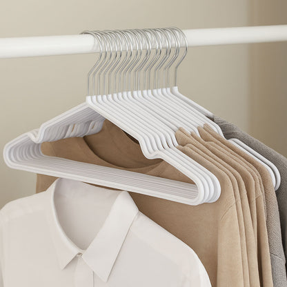 Набір 10шт, Плечики для одягу 40см + силіконове покриття, Білий / Тремпель для одягу / Вішалка плечики