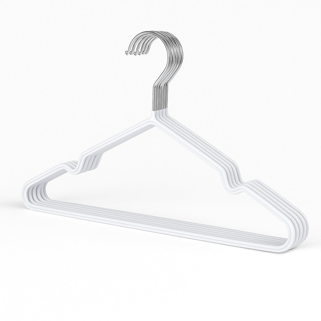 Набір 10шт, Плечики для одягу 40см + силіконове покриття, Білий / Тремпель для одягу / Вішалка плечики