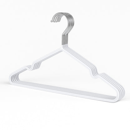 Набір 10шт, Плечики для одягу 40см + силіконове покриття, Білий / Тремпель для одягу / Вішалка плечики