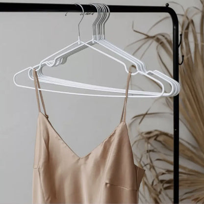 Набір 10шт, Плечики для одягу 40см + силіконове покриття, Білий / Тремпель для одягу / Вішалка плечики