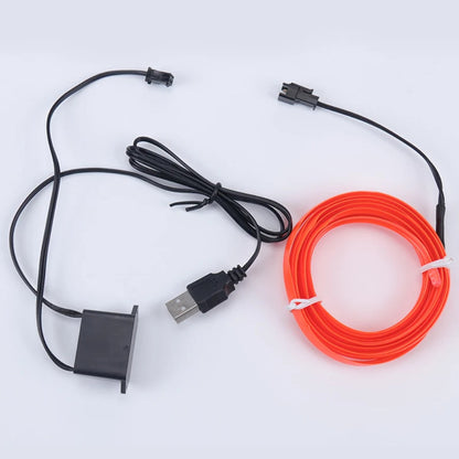 Світлодіодна стрічка для авто 3м, від USB, Червона / Діодна стрічка для автомобіля / Підсвічування для авто