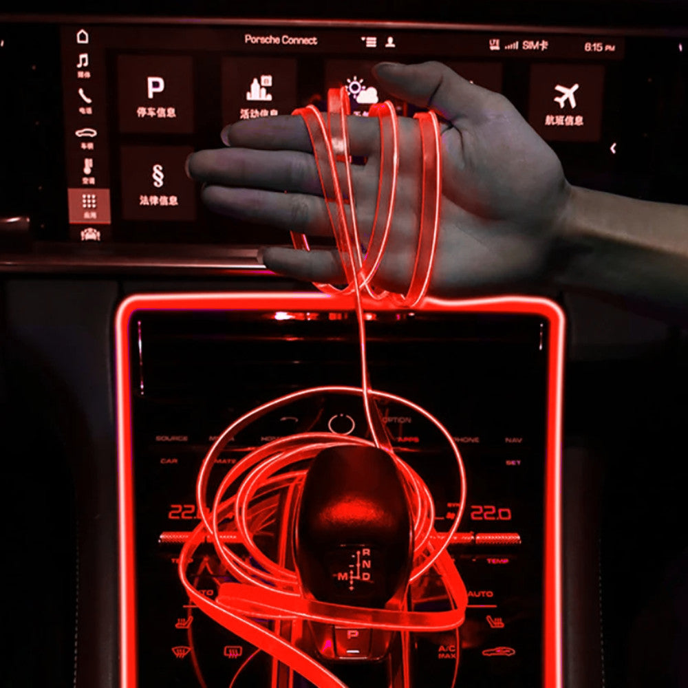 Світлодіодна стрічка для авто 3м, від USB, Червона / Діодна стрічка для автомобіля / Підсвічування для авто