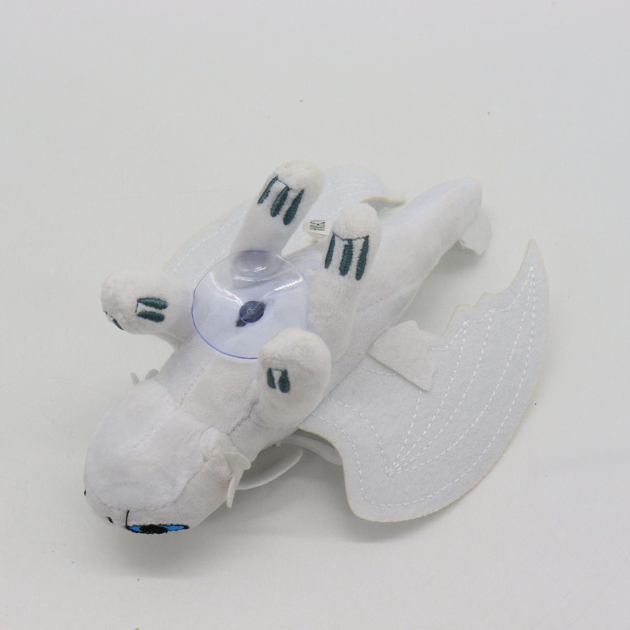 Іграшка на машину дракон Денна фурія із присоскою, Білий / М'яка плюшева іграшка беззубик / Іграшка дракон