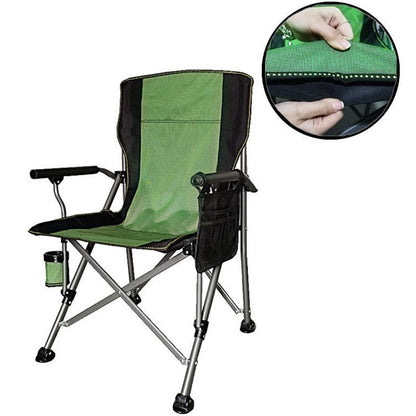Складаний стілець з підлокітниками (95х60х58 см), HX-64-1, Зелений / Рибальський стілець-крісло / Крісло для пікніка