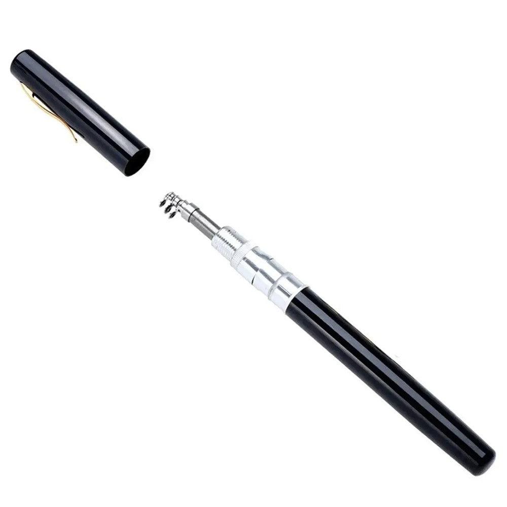 Вудка-ручка з котушкою EL-1220, Чорна / Набір рибалки / Кишенькова міні вудка складна, телескопічна