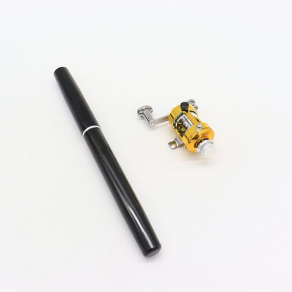 Вудка-ручка з котушкою EL-1220, Чорна / Набір рибалки / Кишенькова міні вудка складна, телескопічна