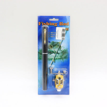 Вудка-ручка з котушкою EL-1220, Чорна / Набір рибалки / Кишенькова міні вудка складна, телескопічна