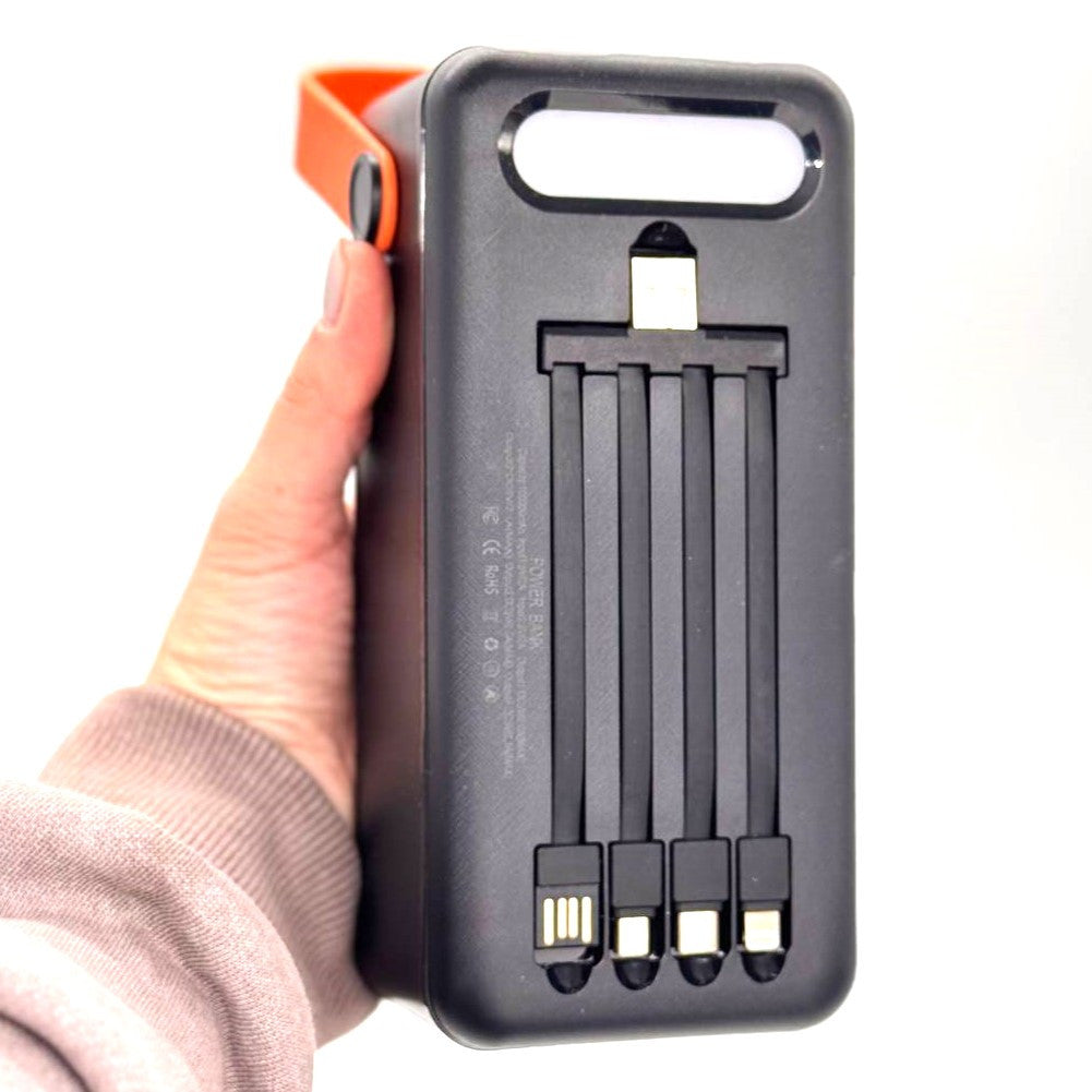 Повербанк 100 000 mAh + 4 перехідники (4xUSB) JS-638CX / Потужний Павербанк на сонячній панелі