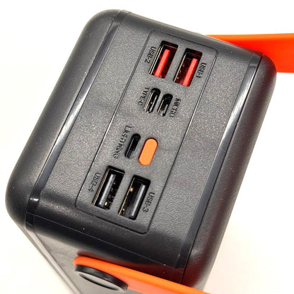 Повербанк 100 000 mAh + 4 перехідники (4xUSB) JS-638CX / Потужний Павербанк на сонячній панелі