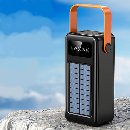 Повербанк 100 000 mAh + 4 перехідники (4xUSB) JS-638CX / Потужний Павербанк на сонячній панелі