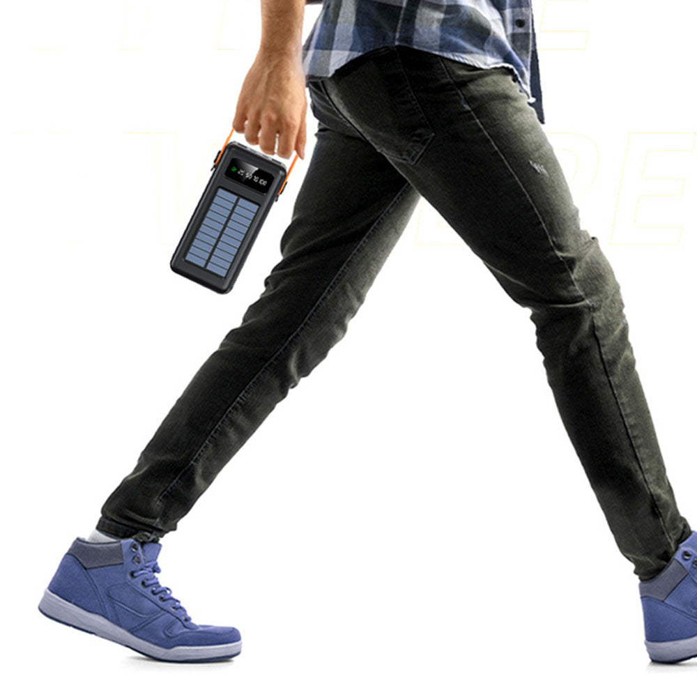 Повербанк 100 000 mAh + 4 перехідники (4xUSB) JS-638CX / Потужний Павербанк на сонячній панелі