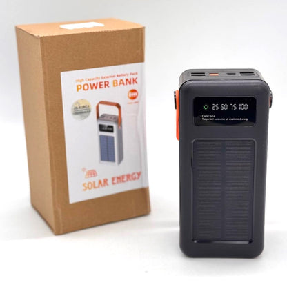 Повербанк 100 000 mAh + 4 перехідники (4xUSB) JS-638CX / Потужний Павербанк на сонячній панелі
