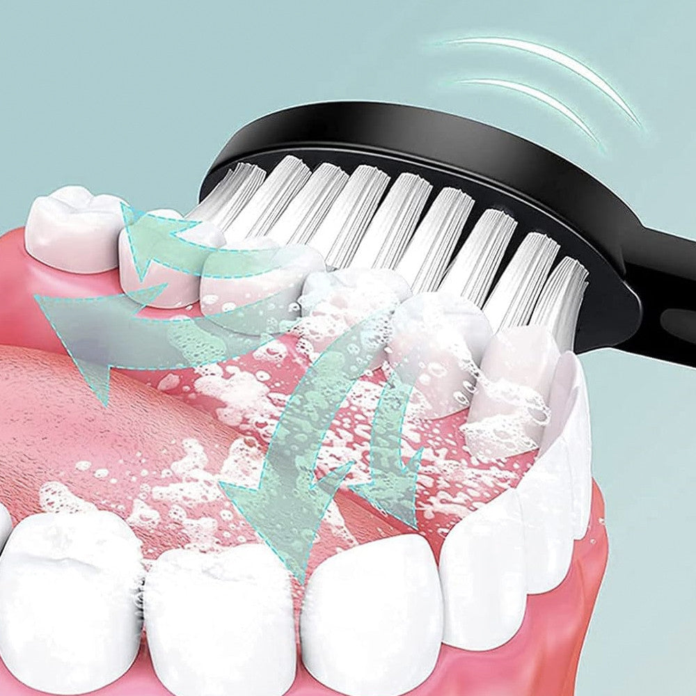 Ультразвукова зубна щітка з 4-ма насадками, Х-3, Чорна / Електрична зубна щітка