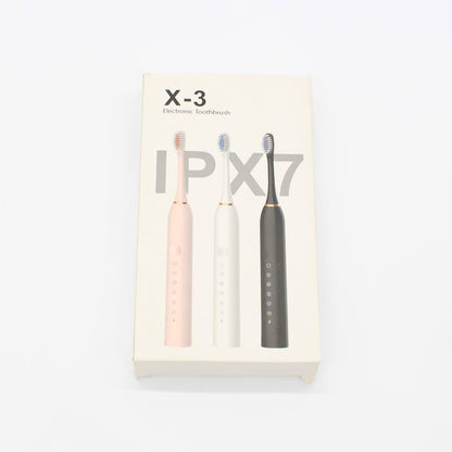 Ультразвукова зубна щітка з 4-ма насадками, Х-3, Біла / Електрична зубна щітка
