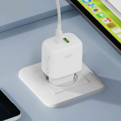 Зарядний пристрій 30W XO L138 (USB + Type-C) / Швидка зарядка для телефону