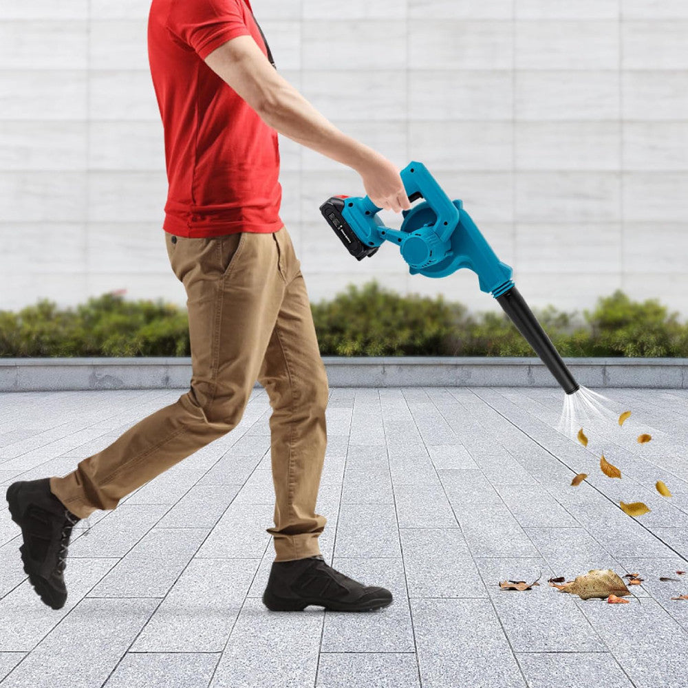 Акумуляторна повітродувка 3000 мАг, +2 акумулятори / Бездротовий садовий пилосос-дуйка для листя