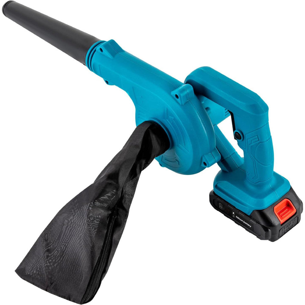 Акумуляторна повітродувка 3000 мАг, +2 акумулятори / Бездротовий садовий пилосос-дуйка для листя