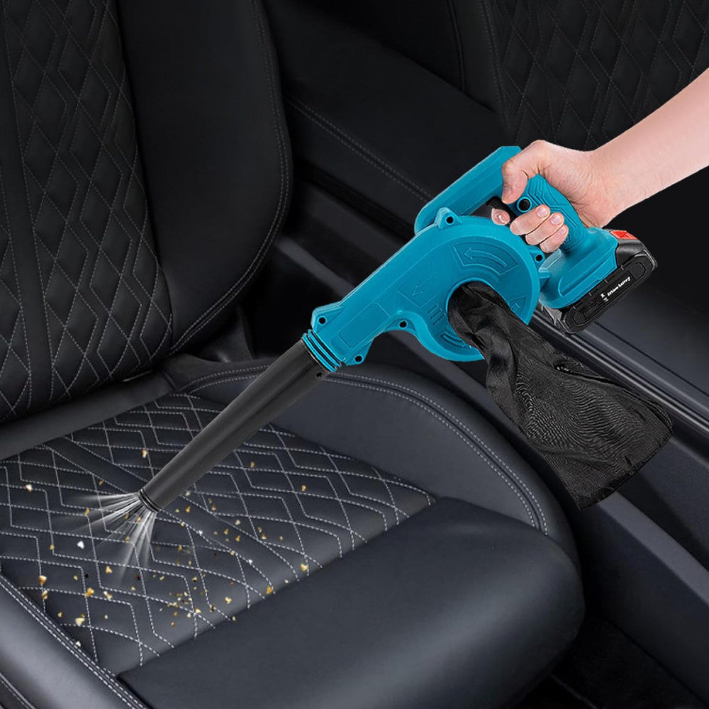 Акумуляторна повітродувка 3000 мАг, +2 акумулятори / Бездротовий садовий пилосос-дуйка для листя