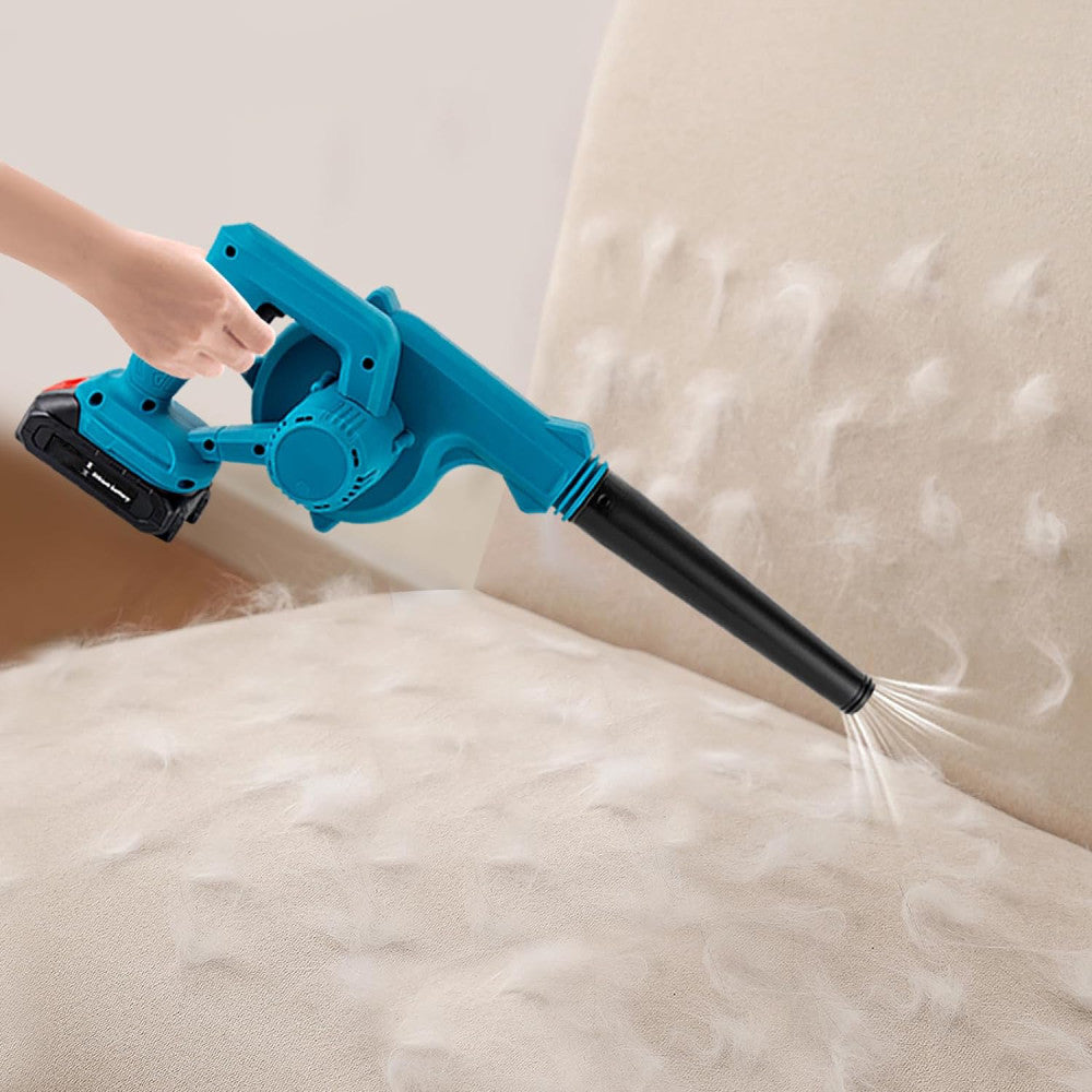 Акумуляторна повітродувка 3000 мАг, +2 акумулятори / Бездротовий садовий пилосос-дуйка для листя