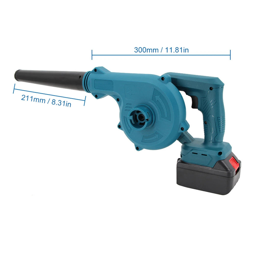 Акумуляторна повітродувка 3000 мАг, +2 акумулятори / Бездротовий садовий пилосос-дуйка для листя