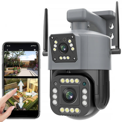 Вулична IP камера з 2 об'єктивами, 8Мп, Qettopo V380 / Вайфай камера відеоспостереження з нічною зйомкою