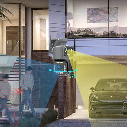 Вулична IP камера з 2 об'єктивами, 8Мп, Qettopo V380 / Вайфай камера відеоспостереження з нічною зйомкою