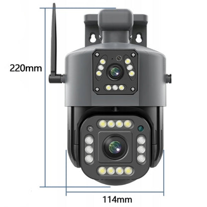 Вулична IP камера з 2 об'єктивами, 8Мп, Qettopo V380 / Вайфай камера відеоспостереження з нічною зйомкою