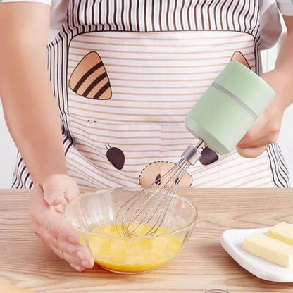 Акумуляторний міксер з 2 насадками Portable mixer, від USB, Зелений / Ручний міксер / Бездротовий міксер