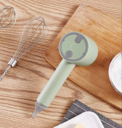 Акумуляторний міксер з 2 насадками Portable mixer, від USB, Зелений / Ручний міксер / Бездротовий міксер