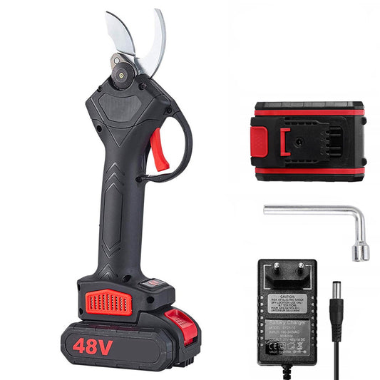 Секатор електричний 48V на 2 акумулятори в валізі / Акумуляторні садові ножиці / Електросекатор