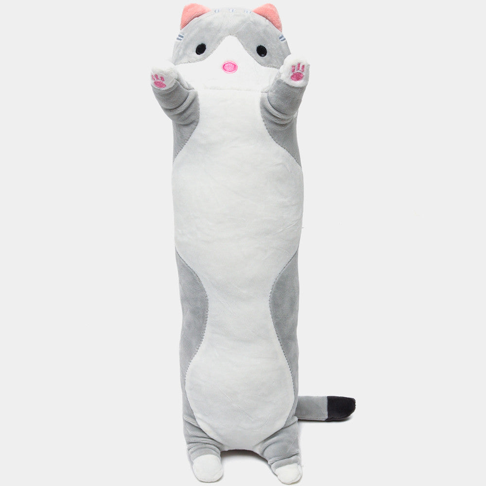 М'яка іграшка-подушка Кіт Батон 90 см, EL-2117-7, Сірий / Іграшка дитяча обіймашка довгий кіт