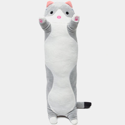 М'яка іграшка-подушка Кіт Батон 90 см, EL-2117-7, Сірий / Іграшка дитяча обіймашка довгий кіт