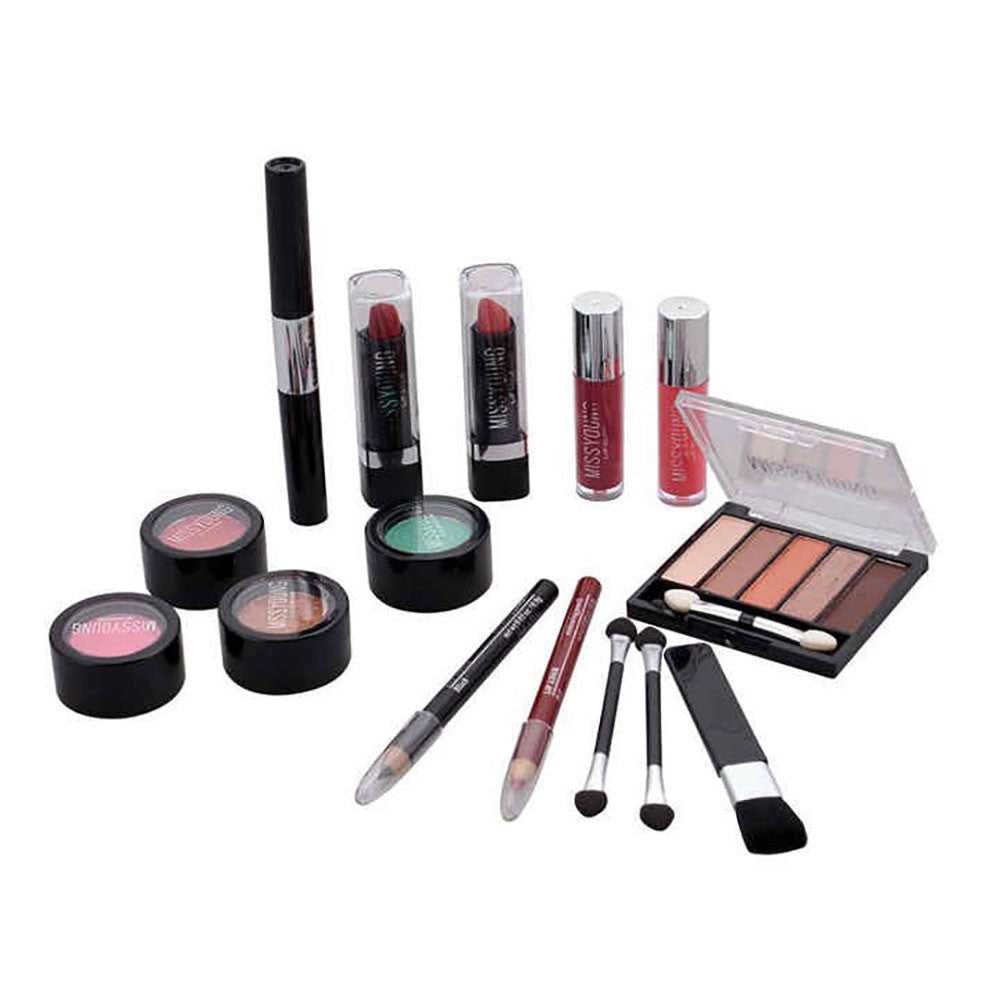 Косметичний набір у кейсі "Срібне сяйво" 22 предмети / Косметичний набір для створення макіяжу