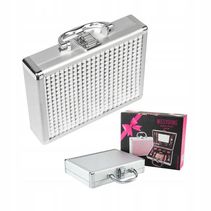 Косметичний набір у кейсі "Срібне сяйво" 22 предмети / Косметичний набір для створення макіяжу