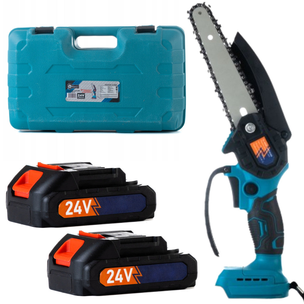 Акумуляторна ланцюгова пилка 24В, 1500 мАг, TL 0600, з кейсом + 2 акумулятори / Ручна електрична пилка