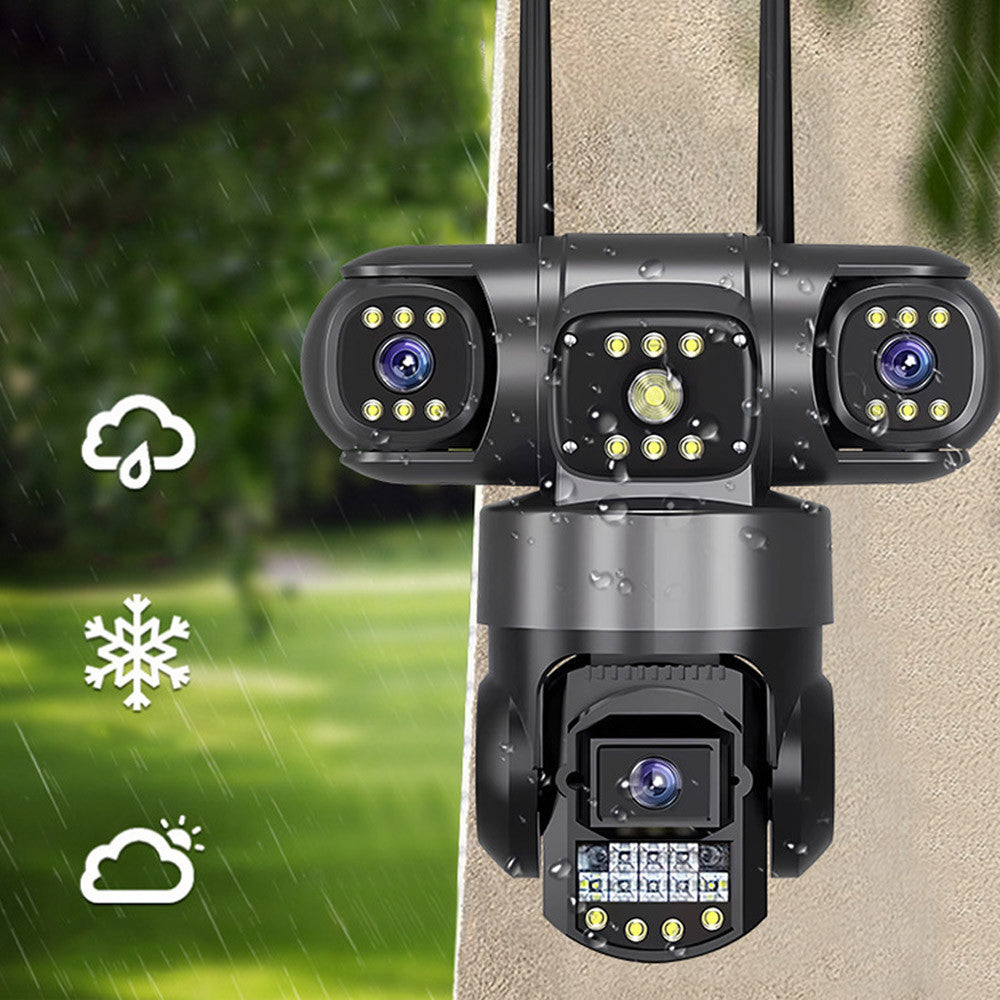 Вулична WIFI камера спостереження 15МР, 3 об'єктиви, SC28 / Поворотна камера відеоспостереження / IP камера вулична