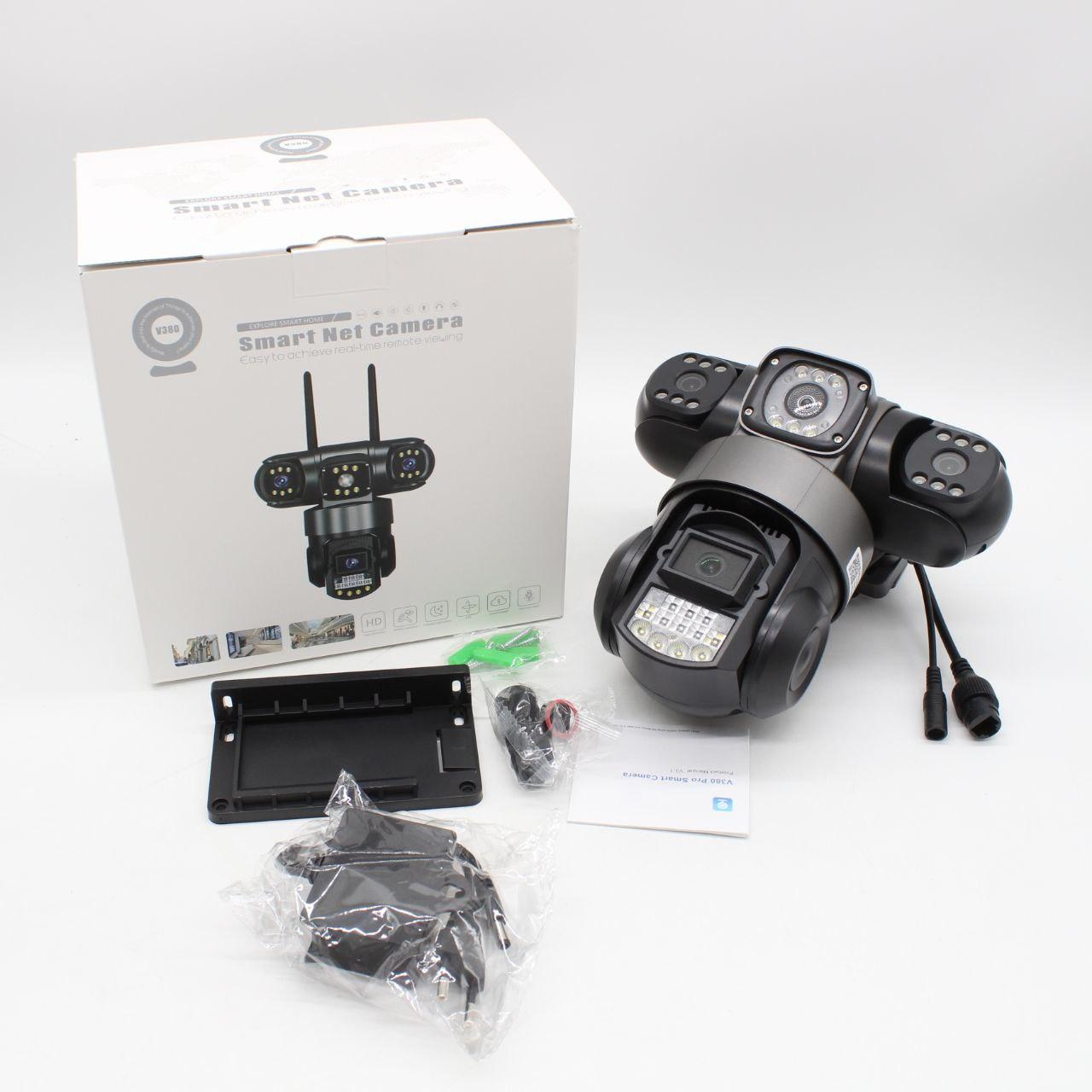 Вулична WIFI камера спостереження 15МР, 3 об'єктиви, SC28 / Поворотна камера відеоспостереження / IP камера вулична