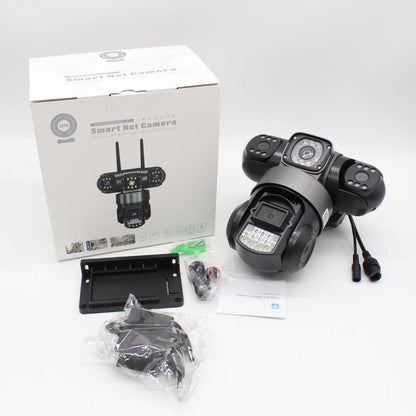 Вулична WIFI камера спостереження 15МР, 3 об'єктиви, SC28 / Поворотна камера відеоспостереження / IP камера вулична