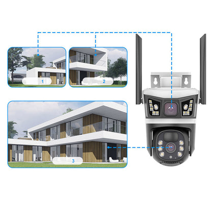 4G камера відеоспостереження із сонячною панеллю 2x2MP / Вулична IP камера з SIM-картою / Охоронна камера