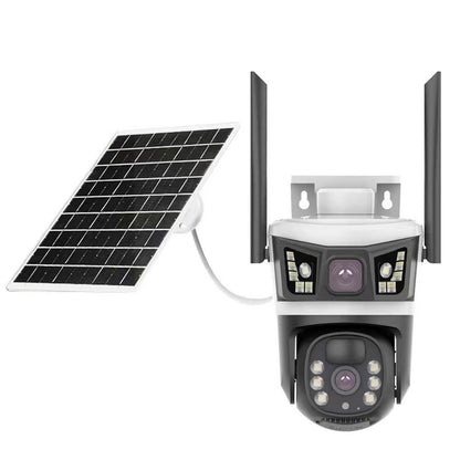 4G камера відеоспостереження із сонячною панеллю 2x2MP / Вулична IP камера з SIM-картою / Охоронна камера