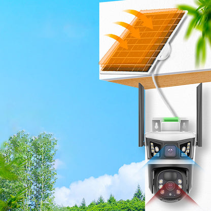 4G камера відеоспостереження із сонячною панеллю 2x2MP / Вулична IP камера з SIM-картою / Охоронна камера