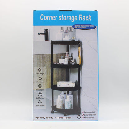 Кутовий стелаж для ванної 88х34х25см, 4 яруси, Білий / Підлогова полиця для ванної / Кутова полиця у ванну