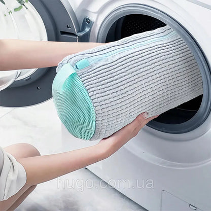 Мішок для прання взуття 39х19см, Сірий / Захисний чохол для прання кросівок / Сумка-мішок для прання