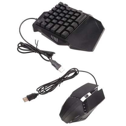 Ігрова міні клавіатура та мишка, від USB з підсвічуванням, 198I G506, Чорний / Набір клавіатура та миша для геймерів