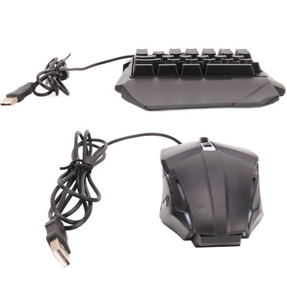 Ігрова міні клавіатура та мишка, від USB з підсвічуванням, 198I G506, Чорний / Набір клавіатура та миша для геймерів