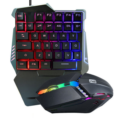 Ігрова міні клавіатура та мишка, від USB з підсвічуванням, 198I G506, Чорний / Набір клавіатура та миша для геймерів