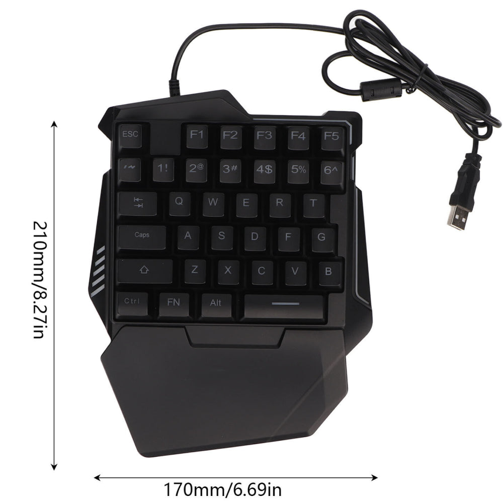 Ігрова міні клавіатура та мишка, від USB з підсвічуванням, 198I G506, Чорний / Набір клавіатура та миша для геймерів