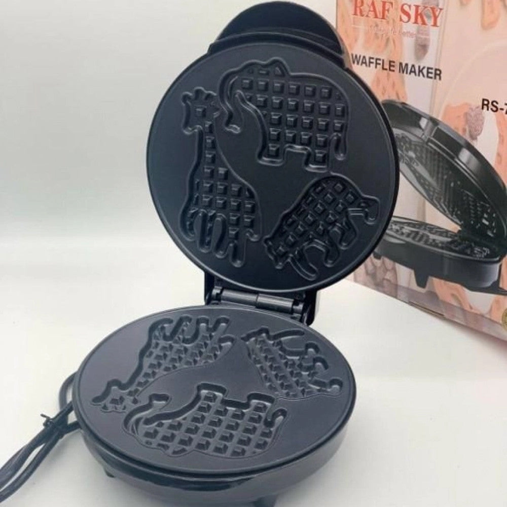 Вафельниця електрична 1600Вт, з фігурками тварин RS-7400 / Електровафельниця кругла